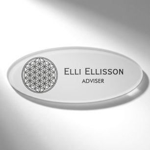 FLOWER OF LIFE - Sacred Geometry Symbol outline 1 Name Tag