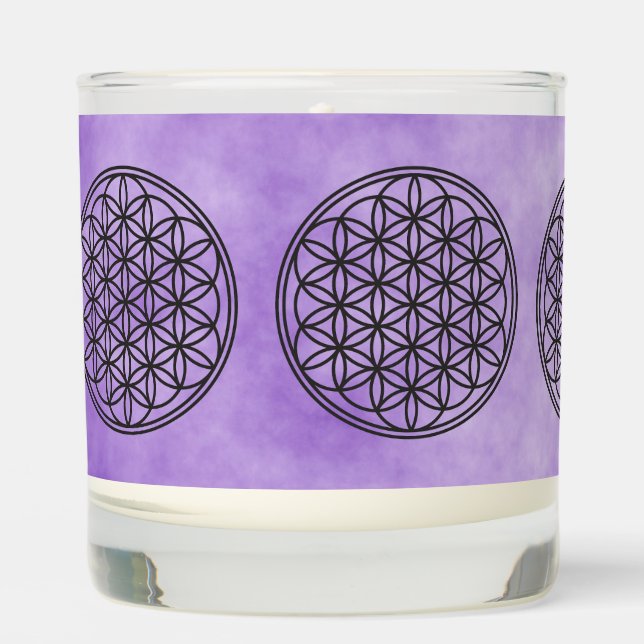 FLOWER OF LIFE - Sacred Geometry Symbol outline 1 Scented Candle (Front)