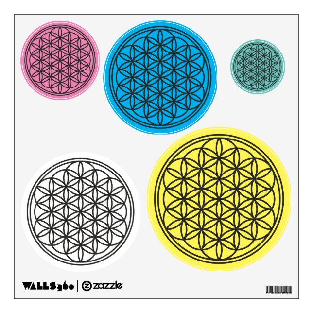FLOWER OF LIFE - Sacred Geometry Symbol outline 1 Wall Decal (Front)