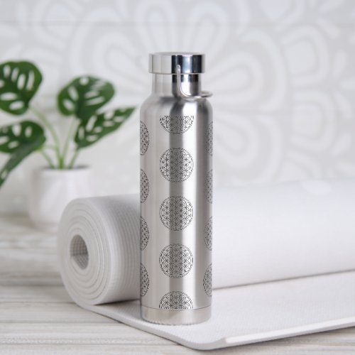 FLOWER OF LIFE - Sacred Geometry Symbol outline 1 Water Bottle