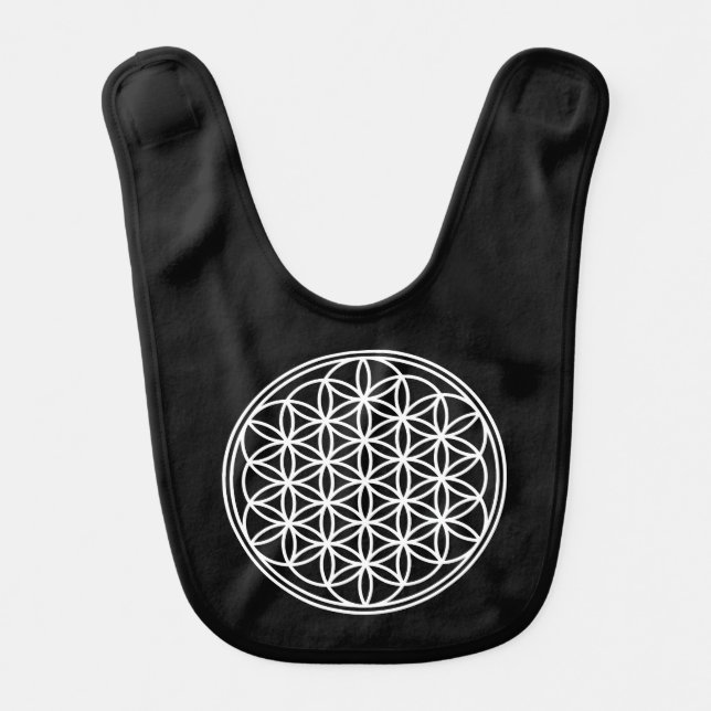 FLOWER OF LIFE - Sacred Geometry Symbol outline 2 Baby Bib (Front)