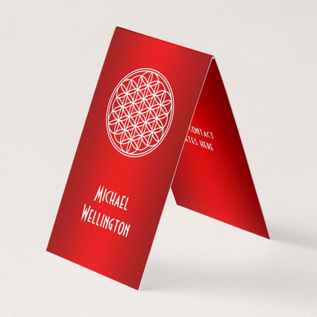 FLOWER OF LIFE - Sacred Geometry Symbol outline 2 Business Card (Front)