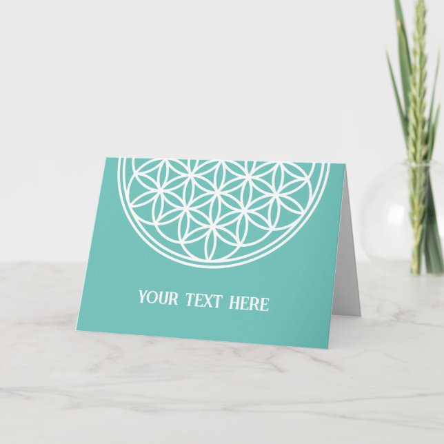 FLOWER OF LIFE - Sacred Geometry Symbol outline 2 Card (Front)