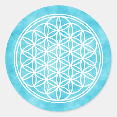 FLOWER OF LIFE _ Sacred Geometry Symbol outline 2 Classic Round Sticker