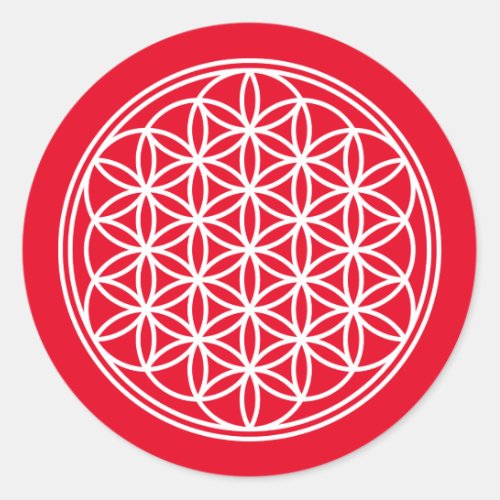 FLOWER OF LIFE _ Sacred Geometry Symbol outline 2 Classic Round Sticker