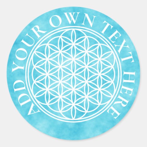 FLOWER OF LIFE _ Sacred Geometry Symbol outline 2 Classic Round Sticker