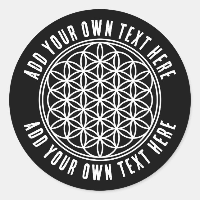 FLOWER OF LIFE - Sacred Geometry Symbol outline 2 Classic Round Sticker (Front)
