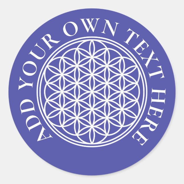 FLOWER OF LIFE - Sacred Geometry Symbol outline 2 Classic Round Sticker (Front)