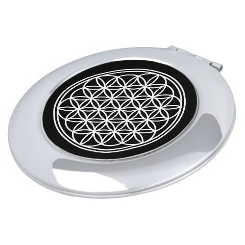 FLOWER OF LIFE _ Sacred Geometry Symbol outline 2 Compact Mirror