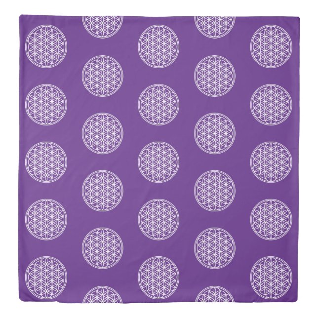 FLOWER OF LIFE - Sacred Geometry Symbol outline 2 Duvet Cover (Front)