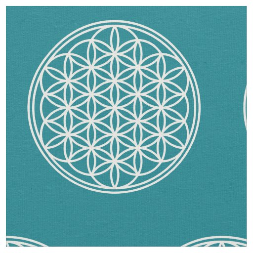 FLOWER OF LIFE - Sacred Geometry Symbol outline 2 Fabric