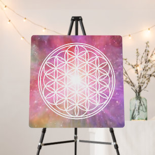 FLOWER OF LIFE - Sacred Geometry Symbol outline 2 Foam Board