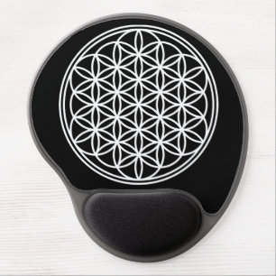 FLOWER OF LIFE - Sacred Geometry Symbol outline 2 Gel Mouse Pad