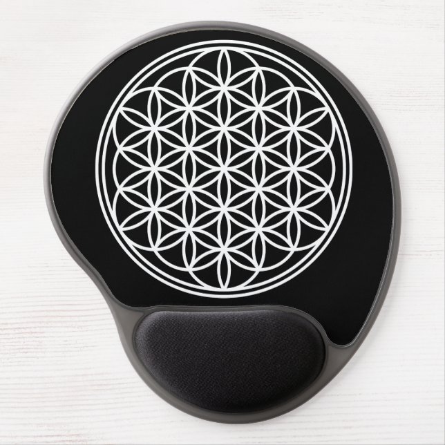 FLOWER OF LIFE - Sacred Geometry Symbol outline 2 Gel Mouse Pad (Front)