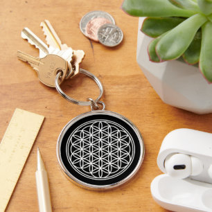 FLOWER OF LIFE - Sacred Geometry Symbol outline 2 Keychain