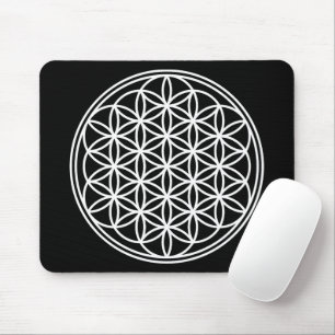FLOWER OF LIFE - Sacred Geometry Symbol outline 2 Mouse Pad