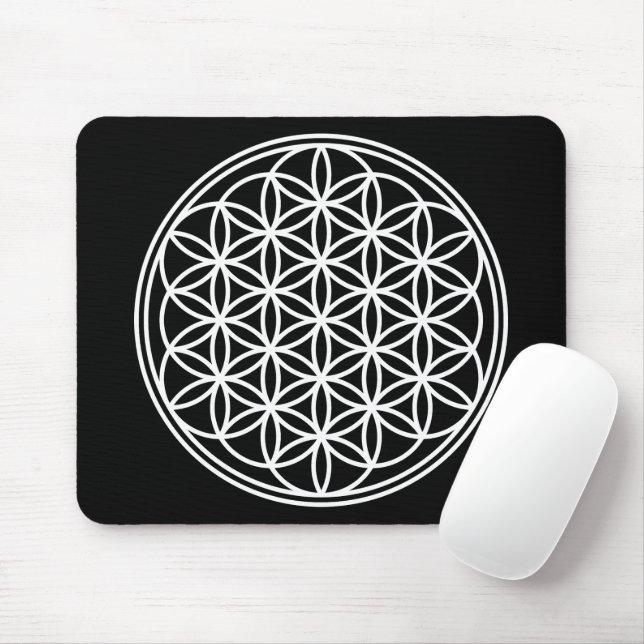 FLOWER OF LIFE - Sacred Geometry Symbol outline 2 Mouse Pad (With Mouse)