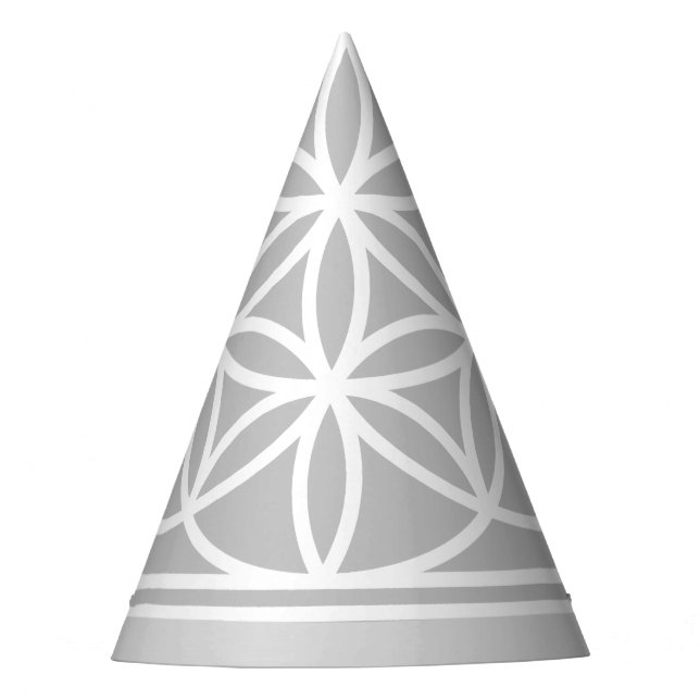 FLOWER OF LIFE - Sacred Geometry Symbol outline 2 Party Hat (Front)