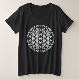 FLOWER OF LIFE - Sacred Geometry Symbol outline 2 Plus Size T-Shirt