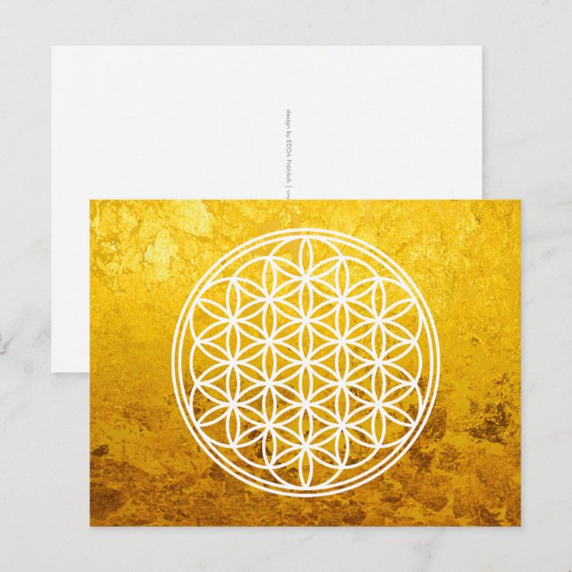 FLOWER OF LIFE - Sacred Geometry Symbol outline 2 Postcard (Front/Back)