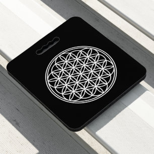 FLOWER OF LIFE - Sacred Geometry Symbol outline 2 Seat Cushion