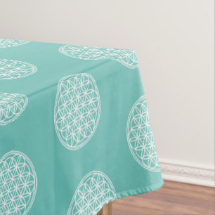 FLOWER OF LIFE - Sacred Geometry Symbol outline 2 Tablecloth