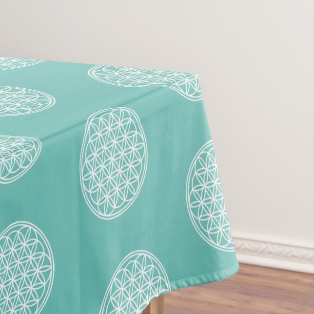 FLOWER OF LIFE - Sacred Geometry Symbol outline 2 Tablecloth (In Situ)