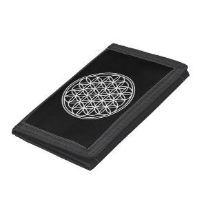FLOWER OF LIFE - Sacred Geometry Symbol outline 2 Tri-fold Wallet