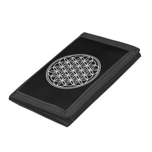 FLOWER OF LIFE - Sacred Geometry Symbol outline 2 Trifold Wallet