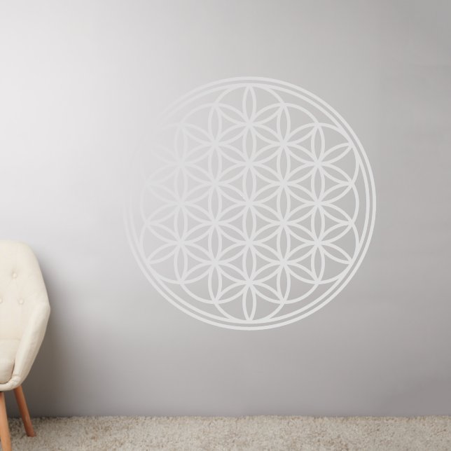 FLOWER OF LIFE - Sacred Geometry Symbol outline 2 Wall Decal (Living Room 2)
