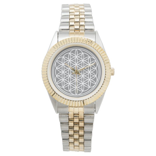 FLOWER OF LIFE - Sacred Geometry Symbol outline 2 Watch (Front)