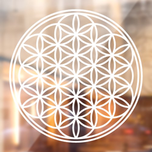 FLOWER OF LIFE _ Sacred Geometry Symbol outline 2 Window Cling