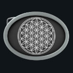 FLOWER OF LIFE - Sacred Geometry Symbol outline 2F Belt Buckle<br><div class="desc">Spirit Symbol Vintage Design by EDDA Froehlich / EDDArt | The Flower of Life (Blume des Lebens) is the original language of the universe; shapes, geometry, numbers and proportions. It radiates harmony and perfection of the holy geometry and stands for infinity and perfect order. Spread the spiritual message! | For...</div>