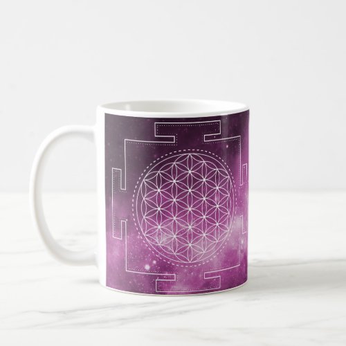 Flower of Life Sacred Geometry Violet Mug 