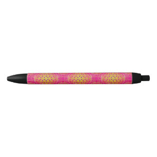Flower of life - seamless gold pink pen