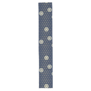 Flower Of Life - seamless pattern - blue beige Long Table Runner