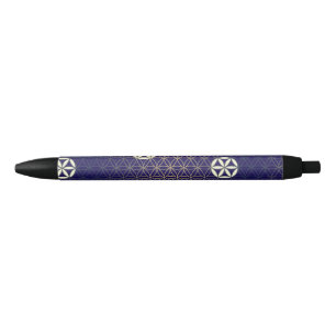 Flower Of Life - seamless pattern - blue beige Pen