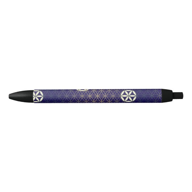Flower Of Life - seamless pattern - blue beige Pen (Front)