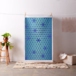 Flower Of Life - seamless pattern - cyan blue Fabric