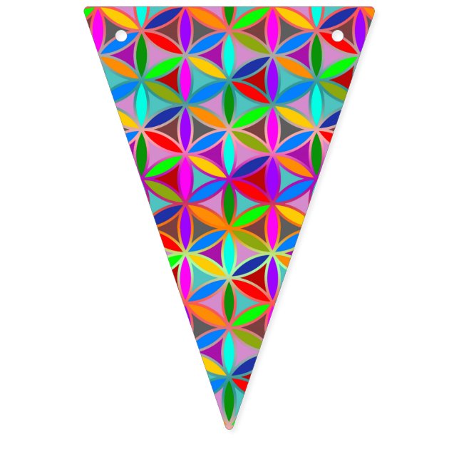 Flower of Life - seamless pattern - gradient color Bunting Flags (First Flag)