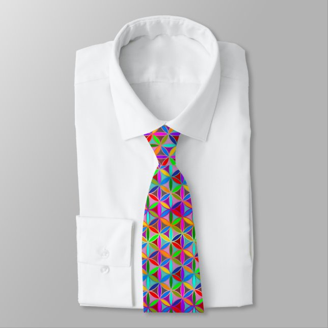 Flower of Life - seamless pattern - gradient color Tie (Tied)