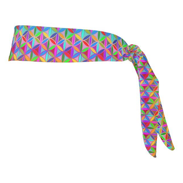 Flower of Life - seamless pattern - gradient color Tie Headband (Rotate 90)