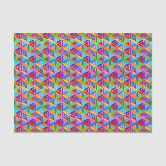 Flower of Life - seamless pattern - gradient color Tissue Paper (Front)