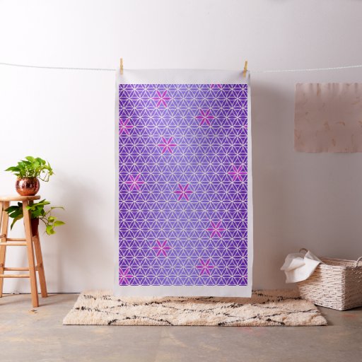 Flower Of Life - seamless pattern - violet Fabric