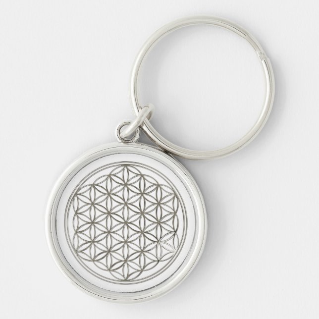 FLOWER OF LIFE - silver Keychain (Front)