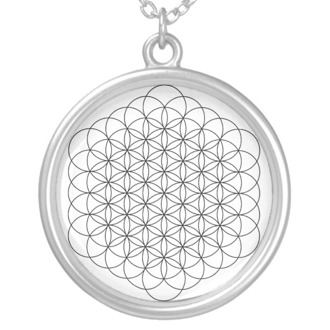 Flower of Life Silver Plated Necklace (Front)