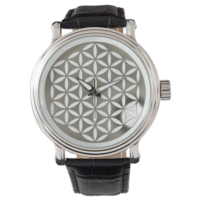 Flower of Life - silver - punched Watch (Front)