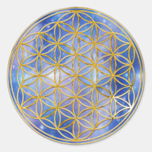 Flower of life   Small Heavily BG Classic Round Sticker