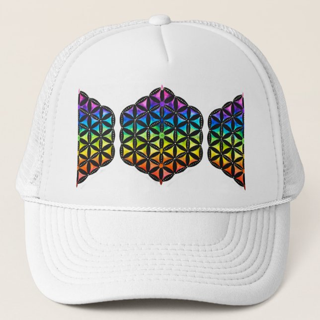 Flower of Life Snapback By Megaflora Trucker Hat (Front)