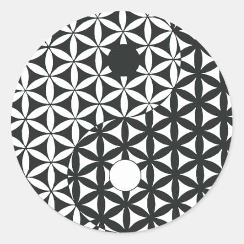 Flower of Life Space Time Yin Yang Classic Round Sticker
